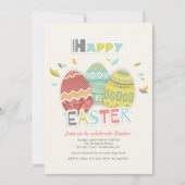 Paaseieren drie uitnodiging (Voorkant)