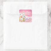 Paaseieren -  Eieren in Roze Vierkante Sticker (Tas)