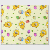 Paaseieren en -Baby kippen Cadeaupapier (Vlak)