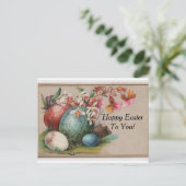 paaseieren en -bloemen briefkaart (Staand voorkant)