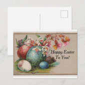 paaseieren en -bloemen briefkaart (Voorkant / Achterkant)