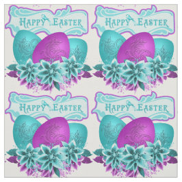 Paaseieren en bloemen Gelukkig Pasen 4.5" Stof