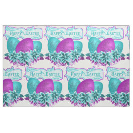 Paaseieren en bloemen Gelukkig Pasen 9" Stof
