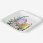 Paaseieren en -bloemen papieren bordje (Gebogen)