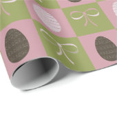 Paaseieren en bogen geruit cadeaupapier (Rol Hoek)