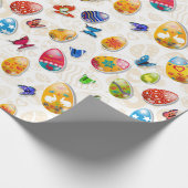 Paaseieren en botervliegen cadeaupapier (Hoek)