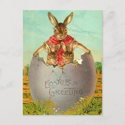 Paaseieren en Bunny Briefkaart (Voorkant)