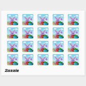 Paaseieren en Bunny Vierkante Sticker (Vel)