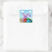 Paaseieren en Bunny Vierkante Sticker (Tas)