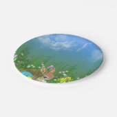 Paaseieren en bunny's van gras papieren bordje (Gekanteld)