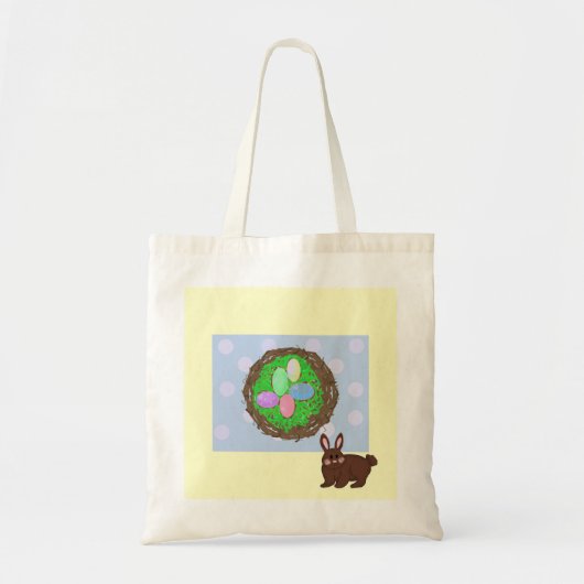 Paaseieren en een kleine bunny tote bag (Voorkant)