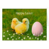 Paaseieren en kippen met bloemen (Voorkant Horizontaal)