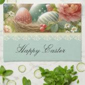  paaseieren en konijnenkeukenhanddoeken theedoek (Gevouwen)