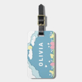 Paaseieren en kuikens in de natuur van het voorjaa bagagelabel (Voorkant verticaal)