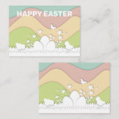Paaseieren en kuikens pastel bloemige natuur plaatskaartje (Voorkant / Achterkant)
