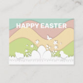 Paaseieren en kuikens pastel bloemige natuur plaatskaartje (Voorkant)