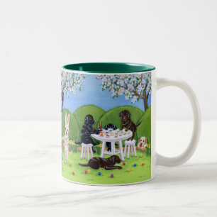Paaseieren en labrador tweekleurige koffiemok