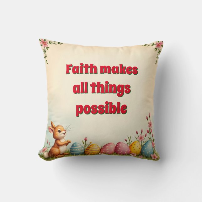 Paaseieren en Little Rabbit Populair Collectie Kussen (Voorkant)