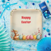 Paaseieren en Little Rabbit Populair Collectie Papieren Bordje (Feest)