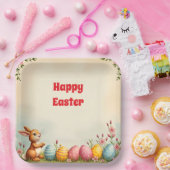 Paaseieren en Little Rabbit Populair Collectie Papieren Bordje (Feest)
