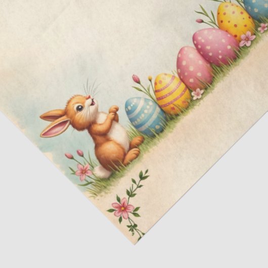 Paaseieren en Little Rabbit Populair Collectie Tissuepapier (Detail)