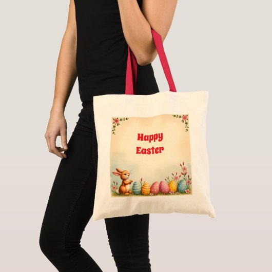 Paaseieren en Little Rabbit Populair Collectie Tote Bag (Voorkant (product))