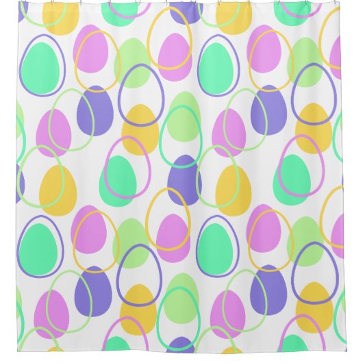 Paaseieren en omtrekken douchegordijn (Voorkant)