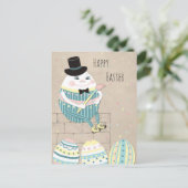 Paaseieren en pompoenen feestdagenkaart (Staand voorkant)