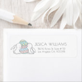 Paaseieren en schattige konijnen etiket (Insitu)