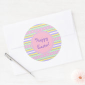 Paaseieren en stripesticker ronde sticker (Envelop)