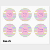 Paaseieren en stripesticker ronde sticker (Vel)