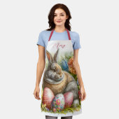 Paaseieren en Vakantie Konijn Print All Over Schort (Gedragen)