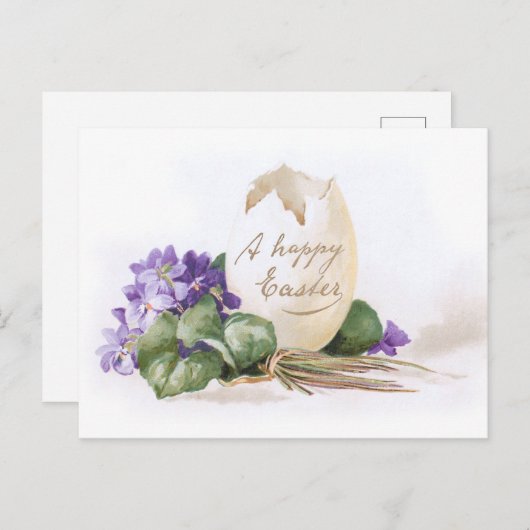 paaseieren en -vizieren feestdagenkaart (Voorkant / Achterkant)