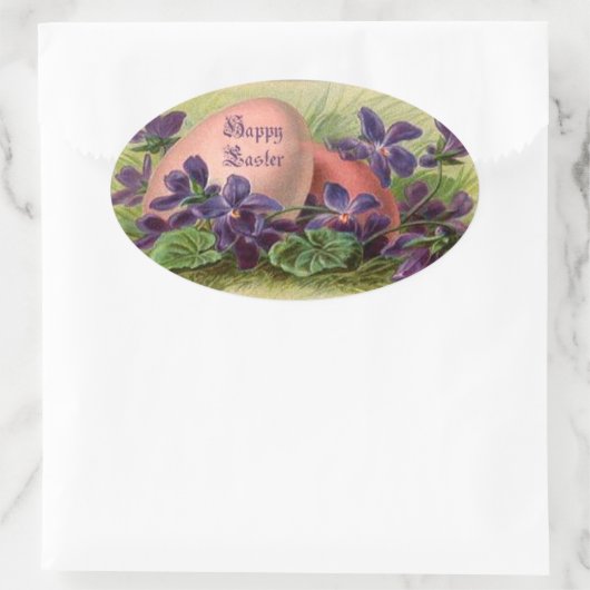 paaseieren en -vizieren ovale sticker (Tas)