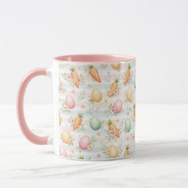 Paaseieren en wortels watercolorpatroon mok