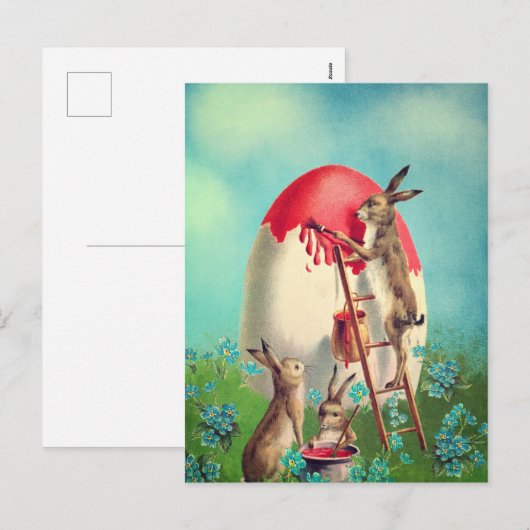  paaseieren feestdagenkaart (Voorkant / Achterkant)