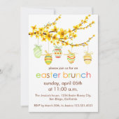 Paaseieren, Forsythia Branch Paasuitnodiging Kaart (Voorkant)