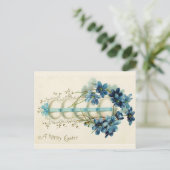  paaseieren gebonden met blauw lint briefkaart (Staand voorkant)