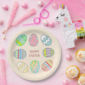 Paaseieren, geverfd op lichte champagne Beige Papieren Bordje (Feest)