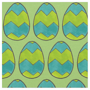 Paaseieren: groen blauw zigzag stof