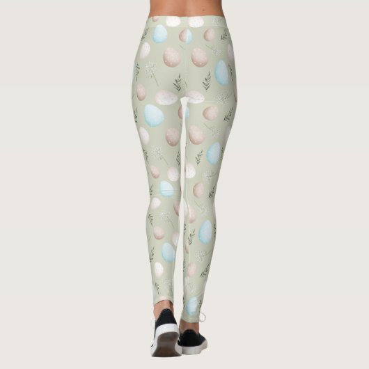 Paaseieren Groen pastelpatroon Leggings (Achterkant)