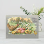 paaseieren, hen- en cichorei-Kaart Feestdagenkaart (Staand voorkant)