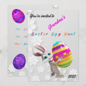 Paaseieren Hunt Bloemenuitnodiging Kaart (Voorkant / Achterkant)