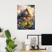 Paaseieren Hunt Bunny Poster (Thuiskantoor)