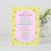 Paaseieren Hunt Party Elegant Retro Roze Geel Kaart (Staand voorkant)