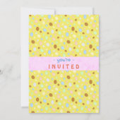 Paaseieren Hunt Party Elegant Retro Roze Geel Kaart (Achterkant)