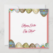 Paaseieren Hunt Rustic Rozen Bunny Kind Uitnodigin Notitiekaartje (Achterkant)