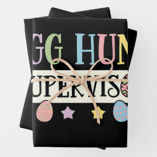 Paaseieren Hunt Supervisor Grappig Familie Pasen Inpakpapier Vel