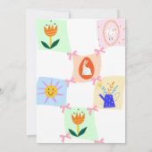 Paaseieren Hunt Wavy Checkerboard Bunny Brunch Bow Kaart (Achterkant)