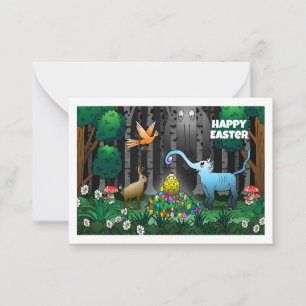 Paaseieren in de Bossen Opmerking Kaart Notitiekaartje